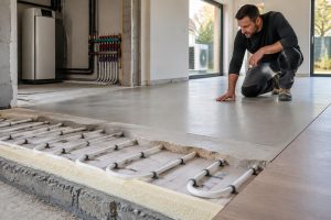 découvrez pourquoi la chape anhydrite convient au plancher chauffant et à la pompe à chaleur : avantages, compatibilité et conseils de mise en œuvre.